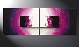 Modern Painting 'Purple Rain' 160x60cm